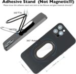 Phone Ring Holder Finger Kickstand, 360° Rotation Cell Phone Ring Holder Stand Metal Phone Back Grip for Magnetic Car Mount Foldable Cell Phone Stand Compatible with Most Smartphones - Image 3