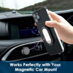 Phone Ring Holder Finger Kickstand, 360° Rotation Cell Phone Ring Holder Stand Metal Phone Back Grip for Magnetic Car Mount Foldable Cell Phone Stand Compatible with Most Smartphones - Image 4