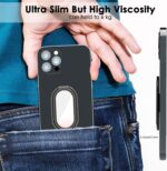 Phone Ring Holder Finger Kickstand, 360° Rotation Cell Phone Ring Holder Stand Metal Phone Back Grip for Magnetic Car Mount Foldable Cell Phone Stand Compatible with Most Smartphones - Image 5