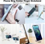 Phone Ring Holder Finger Kickstand, 360° Rotation Cell Phone Ring Holder Stand Metal Phone Back Grip for Magnetic Car Mount Foldable Cell Phone Stand Compatible with Most Smartphones - Image 7