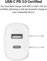 Belkin 37W USB-C Wall Charger - Power Delivery 25W USB-C Port + 12W USB-A Port for PPS Charging Apple iPhone 16, 16 Plus, 16 Pro, 16 Pro Max, 15 Pro, Samsung Galaxy S25,Nintendo Switch 2 & More - Image 6
