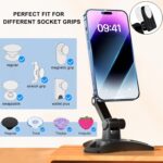 Cell Phone Stand Works for Popsocket, Height Angle Adjustable Desk Phone Holder, Heavy Duty Phone Stand for Desk for Home, Fits for All Sockets Grips - Image 3