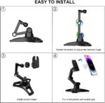 Cell Phone Stand Works for Popsocket, Height Angle Adjustable Desk Phone Holder, Heavy Duty Phone Stand for Desk for Home, Fits for All Sockets Grips - Image 7