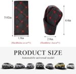 2 PCS Car Handbrake Cover, Automotive Gear Shifting Knob Cover, Anti-Slip and Anti-Scratch Vehicle Gear Handle & Handbrake Stick Protector Cover, Universal Car Accessories (Black+Red Line) - Image 3