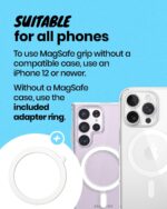 OnTheGrip Compatible with Magsafe Magnetic Authentic Translucent Color Design Collapsible Mobile Phone Grip Stand Holder for Smartphone Tablet Cell Phone Accessory (Black) - Image 7