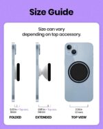 OnTheGrip Compatible with Magsafe Magnetic Authentic Translucent Color Design Collapsible Mobile Phone Grip Stand Holder for Smartphone Tablet Cell Phone Accessory (Black) - Image 8