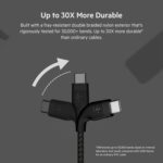 Belkin BoostCharge Pro Flex Braided USB-C to USB-A (2M/6.6ft) Fast Charging Cable USB-IF Certified for iPhone 16, iPhone 16 Pro, iPad Pro, Galaxy S25, S24, Pixel, Nintendo Switch 2 & More - Black - Image 5