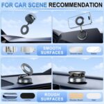 LivTee Upgraded Vacuum Magnetic Phone Holder, 360° Rotating Suction Cup Magnetic Mount Stand Compatible with iPhone & Android, Fits MagSafe, Car Accessories - Image 3