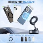 LivTee Upgraded Vacuum Magnetic Phone Holder, 360° Rotating Suction Cup Magnetic Mount Stand Compatible with iPhone & Android, Fits MagSafe, Car Accessories - Image 6