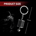 gunhunt 1 PC Car Shifter Keyring, 6 Speed Gear Key Clip, Universal Polished Metal Collectible Key Chain Creative Model (Black) - Image 3