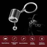 gunhunt 1 PC Car Shifter Keyring, 6 Speed Gear Key Clip, Universal Polished Metal Collectible Key Chain Creative Model (Black) - Image 4