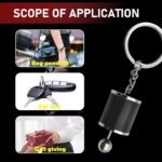 gunhunt 1 PC Car Shifter Keyring, 6 Speed Gear Key Clip, Universal Polished Metal Collectible Key Chain Creative Model (Black) - Image 7