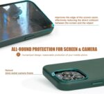 Genuine Leather for iPhone 14 Pro Case|Full Grain Leather|Compatible with MagSafe and Wireless Charging|Metal Buttons Camera Bezel|Slim Fit-Drop and Scratch Resistant (Green) - Image 7