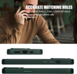 Genuine Leather for iPhone 14 Pro Case|Full Grain Leather|Compatible with MagSafe and Wireless Charging|Metal Buttons Camera Bezel|Slim Fit-Drop and Scratch Resistant (Green) - Image 8