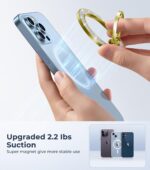 Fashionable Magnetic Phone Ring Holder for MagSafe, Glitter Magnet Finger Ring Grip Stand, Compatible with PopS0ckets, for iPhone Kindle and Cell Phones, Gold - Image 3