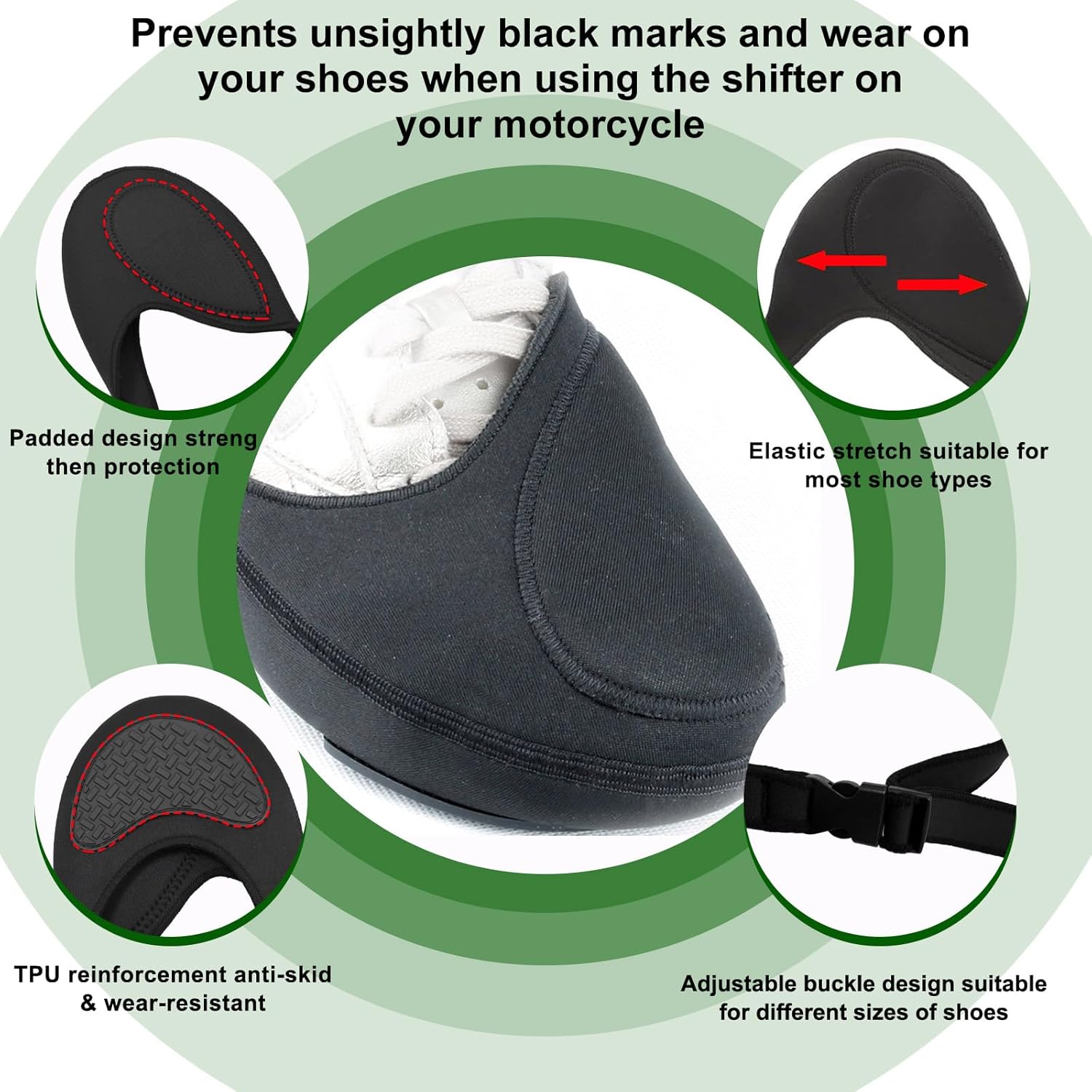 Motorcycle Shoe Protector, Adjustable Motorcycle Shift Boot Protector, Anti-Slip Motorbike Toe Protector Saves Boot from Motorcycle Gear Shifter Lever, Motor Accessories (1 PCS) - Image 3