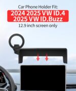 Car Phone Holder for 2024 2025 VW ID.4/2025 VW ID.Buzz Accessories 12.9-Inch Screen Fixed Clip, 360° Rotation Phone Mount Compatible with MagSafe - Image 3