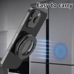 Dual Magnetic Gym Phone Mount, Foldable Arm Gym Magnetic Phone Holder for MagSafe iPhone 12-16 Series and Android Phone with Metal Ring, Secure Workout Accessories for Metal Surfaces - Image 4