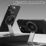 Dual Magnetic Gym Phone Mount, Foldable Arm Gym Magnetic Phone Holder for MagSafe iPhone 12-16 Series and Android Phone with Metal Ring, Secure Workout Accessories for Metal Surfaces - Image 5