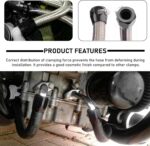4 PCS Car Hose Finisher Clamp, 10AN Adjustable Aluminium Hose Finisher Clamp for Stainless Braided Hoses, Flexible Hose Connectors with Screw Band for Fuel Oil Gas Water Hose Tube - Image 5