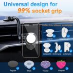 Car Phone Mount for Collapsible Grip/Socket Mount User,Windshield/Dashboard/Vent Phone Holder with Strong Suction Cup,13-Inches Long Arm Gooseneck Cell Phone Cradle for Swappable Grip Stand - Image 3