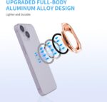 Magnetic Phone Ring Holder Stand for MagSafe Adjustable Phone Finger Grip Removable Ring Kickstand MagSafe Accessories for iPhone16/15/14/13/12 Rose Gold - Image 5