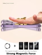 Magnetic Phone Grip for MagSafe, Butterfly Phone Grip Holder Finger Kickstand, Adapter Ring for MagSafe Included (Rosegold White) - Image 9