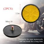 2 PCS Motorcycle Reflectors, M6 x 1.0 Screw Mounted Plastic Safety Warning Reflector, Universal Rear Safety Reflectors for Scooters Bicycles, Motorcycle Accessories (Round, Orange) - Image 3