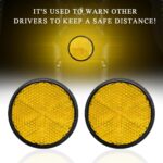 2 PCS Motorcycle Reflectors, M6 x 1.0 Screw Mounted Plastic Safety Warning Reflector, Universal Rear Safety Reflectors for Scooters Bicycles, Motorcycle Accessories (Round, Orange) - Image 6