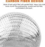 Carbon Fiber Shift Knob, Spherical Type Gear Knob with 3 Adapters, Round Ball Compatible with Most Manual Automotive, Car Stick Shifter Accessories (Silver) - Image 6