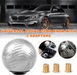 Carbon Fiber Shift Knob, Spherical Type Gear Knob with 3 Adapters, Round Ball Compatible with Most Manual Automotive, Car Stick Shifter Accessories (Silver) - Image 7