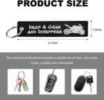 Personalized Keychain, Embroidery Double Sided Key Chain Tag, Customized Car Scooter Key Chain Luggage Tag for Men (DROP A GEAR) - Image 3