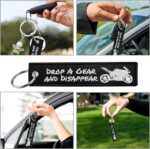 Personalized Keychain, Embroidery Double Sided Key Chain Tag, Customized Car Scooter Key Chain Luggage Tag for Men (DROP A GEAR) - Image 6