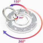 Magnetic Phone Ring Holder for magsafe, Glitter Magnetic Grip Compatible with iPhone 16 15 14 13 12 Pro max,Pro,Plus,Mini Mag Safe Accessories,Adjustable Kickstand,Silver - Image 7