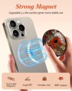 Phone Grip Compatible with Magsafe - Magnetic Phone Grip Stand Cute Floral Finger Grip Kickstand Ring Holder Women Girls Compatible with Magsafe Accessories for iPhone 16/15/14/13/12 Series - Image 3