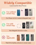 Phone Grip Compatible with Magsafe - Magnetic Phone Grip Stand Cute Floral Finger Grip Kickstand Ring Holder Women Girls Compatible with Magsafe Accessories for iPhone 16/15/14/13/12 Series - Image 4