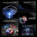 Black Shark Magnetic Phone Cooler 5 Pro - 18 Addressable RGB LEDs, Detachable Grip, APP-Controlled Thermostatic Cooling Fan for iPhone MagSafe/Android/iPad -Gaming/Streaming/Photography - Image 6
