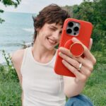 PopSockets PopGrip for MagSafe, Magnetic Phone Grip & Stand, Swappable Top, Secure Grip for iPhone MagSafe Cases, Kickstand for Hands-Free Viewing, Wireless Charging Compatible - Enamel Rosso - Image 3