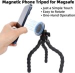 Flexible Mini Tripod for MagSafe, Portable Small Magnetic Phone Tripod with Wireless Remote for Video Recording/Vlogging/Selfie, Compatible with iPhone 16 15 14 Pro Max 13 12 Series - Image 3