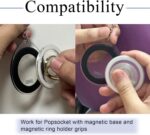 Magnetic Phone Grip Storage Keychain for Popsocket Magnetic Phone Grip Ring Holder Storage for Bag Keychain Portable for MagSafe Magnet Pop Ring Grips, Black - Image 5