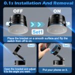 imluckies Magnetic Car Phone Holder for Magsafe iPhone, Seamless Vacuum Suction Cup Phone Mount, 360° Rotatable & Retractable Foldable Car Accessory, Easy to Install/Remove, Black - Image 7
