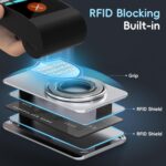 Upgraded for MagSafe Wallet with Grip, Stronger Magnetic Wallet for iPhone 16/15/14/13/12 Series, Magnetic Card Holder with Adjustable Stand, RFID Blocking, Holds up to 7 Cards (Gray) - Image 4