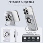 Upgraded for MagSafe Wallet with Grip, Stronger Magnetic Wallet for iPhone 16/15/14/13/12 Series, Magnetic Card Holder with Adjustable Stand, RFID Blocking, Holds up to 7 Cards (Gray) - Image 6