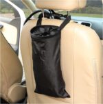 2 PCS Car Trash Bag, Large Capacity Washable Oxford Back Seat Hanging Bag with Elastic Opening, Auto Headrest Waterproof Trash Garbage Can for Outdoor Traveling Home Use - Image 2