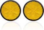 2 PCS Motorcycle Reflectors, M6 x 1.0 Screw Mounted Plastic Safety Warning Reflector, Universal Rear Safety Reflectors for Scooters Bicycles, Motorcycle Accessories (Round, Orange) - Image 2