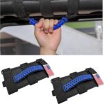 2 PCS Roll Bar Grab Handles, Oxford Cloth Roll Bar Grip Handle with Strong Metal Buckle, US Flag Grip Straps for 1955-2023 Wrangler JL JK TJ YJ Gladiator JT UTV ATV (Blue) - Image 2
