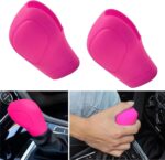 2 PCS Shift Knob Cover, Non-Slip Breathable Shifter Handle Anti-Scratch Protector, Side Opening Design Cleanable Shift Lever Decoration, Universal for Automatic Transmission Cars (Pink) - Image 2