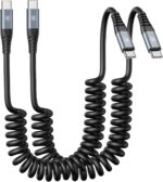 2 Pack 3ft Coiled USB C to C Charging Cable for iPhone 15, MacBook Pro 2020, iPad Pro 2020, iPad Air 4, Galaxy S23 - Image 2