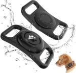 [2 Pack] Waterproof AirTag Dog Collar Holder Case, Silicone Full-Body Protection, Soft Lightweight Stretchable Design for Dog Collars (Black) - Image 2