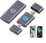 2 in 1 Mini Android Auto and Wireless CarPlay Adapter Convert Factory Wired to Wireless Dongle, Compact Size USB CarPlay Wireles Stick AAndroid Auto Adapter for iOS 12+/Android No Delay - Image 2